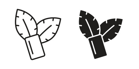 Mint gum icon set line art and glyph design. Eps10