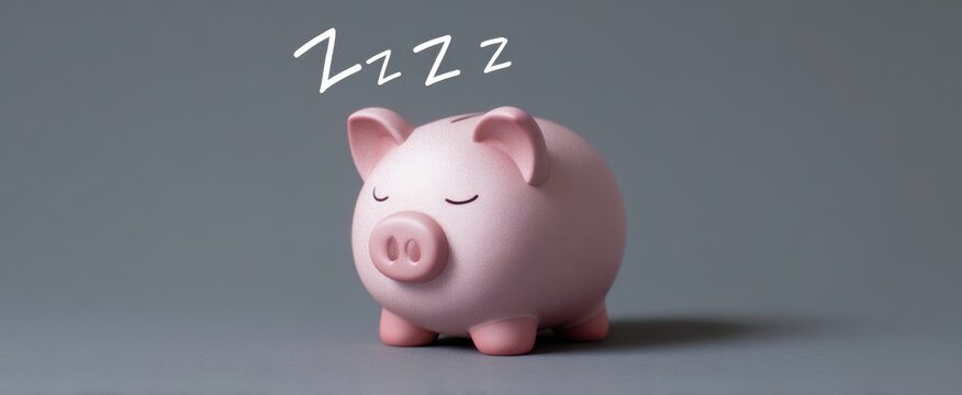 The Sleeping Piggy Bank Represents Relaxation and Financial Dreams