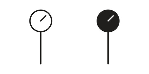 Kitchen thermometer icon set line art and glyph design. Eps10