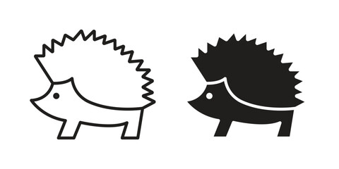 Hedgehog icon set line art and glyph design. Eps10