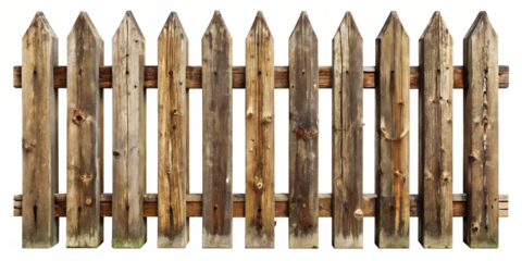 set of wooden fence isolated on white background. PNG Transparent file type with high definition quality And vibrant color grading Available.