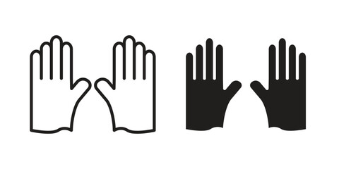Gloves icon set line art and glyph design. Eps10