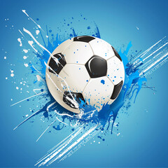soccer ball on blue background