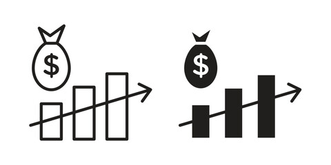 Fiscal policy icon set line art and glyph design. Eps10
