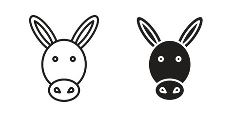 Donkey icon set line art and glyph design. Eps10