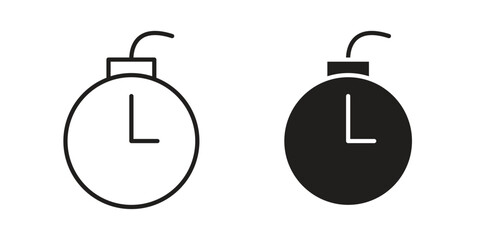 Deadline icon set line art and glyph design. Eps10