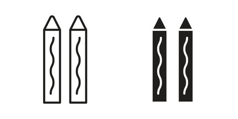 Crayon icon set line art and glyph design. Eps10