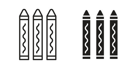 Crayon icon set line art and glyph design. Eps10