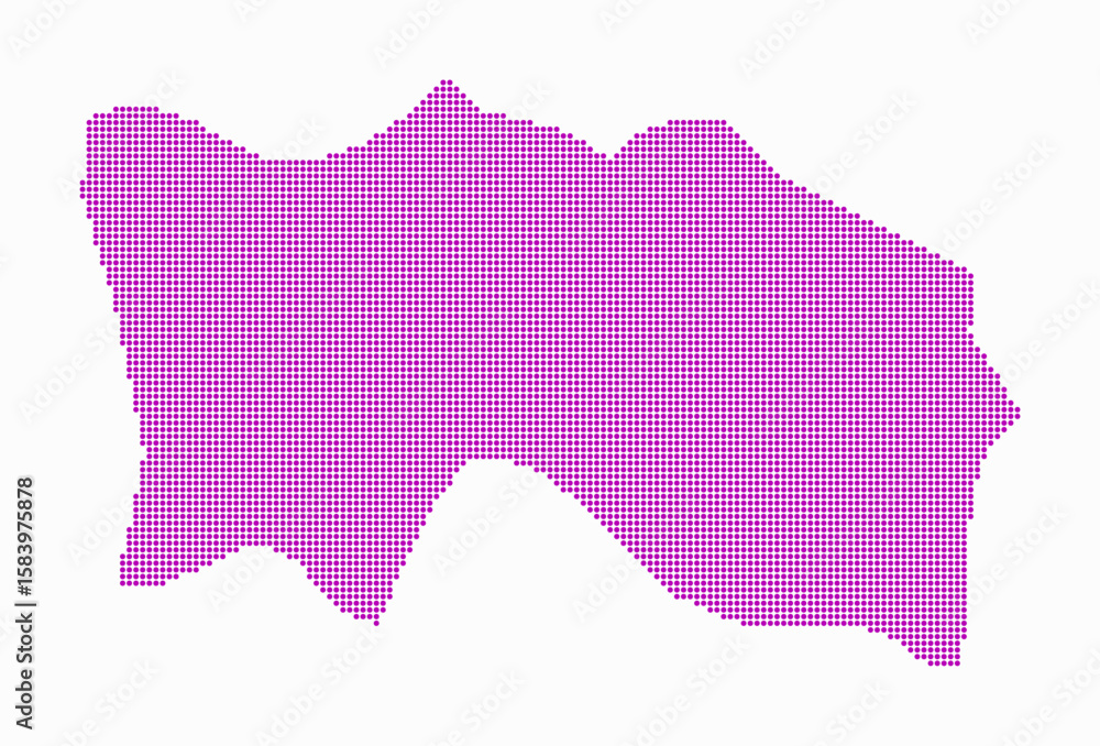 Aufkleber jersey dotted map. digital style map of the country on white background. jersey shape with circle do