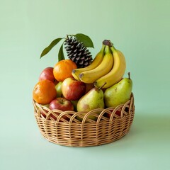 Fresh fruit gift basket apples pears bananas oranges