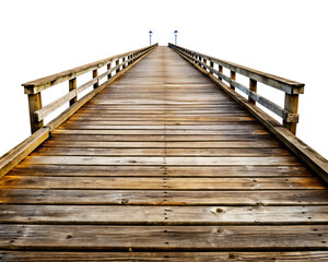 Fototapeta premium wooden bridge over the sea isolated on white background. PNG Transparent file type with high definition quality And vibrant color grading Available.