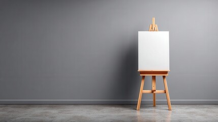 Blank Canvas on Easel in Minimalist Room - Mockup for Art, Design, and Inspiration