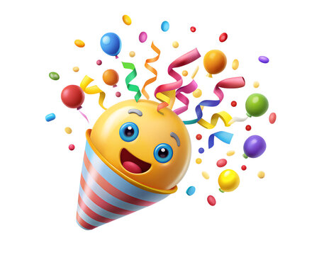 happy birthday card with balloons isolated on white background. PNG Transparent file type with high definition quality And vibrant color grading Available.