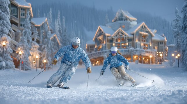 Luxury ski experiences a peak winter adventure at a mountain resort