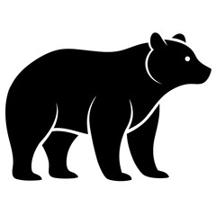 A bold bear silhouette standing strong a symbol of resilience and untamed wilderness depicted in