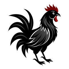 A proud rooster struts his stuff a symbol of dawn and resilience presented in a stylized graphic art
