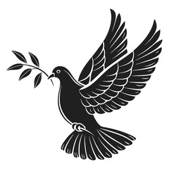 A soaring dove carrying an olive branch a timeless symbol of peace and hope for the world