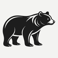 A solitary bear standing stoically a symbol of strength in nature s embrace with a simple clean