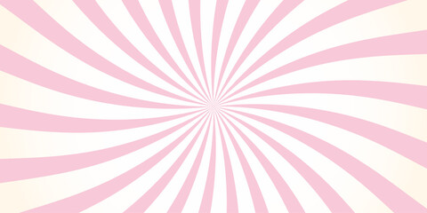 Pink and white radial sunburst background with soft gradient edges. Retro comic-style abstract pattern, ideal for pop art designs, posters, party invitations, or web graphics. Vector illustration
