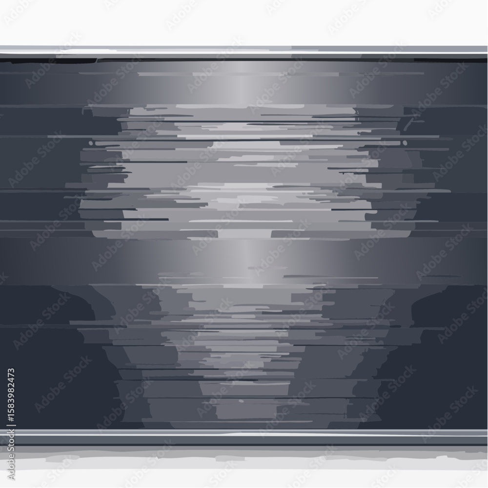 Poster abstract illustration of a distorted or glitched digital screen with horizontal lines and a central 