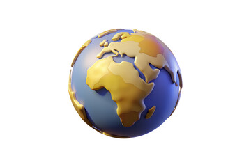 Fototapeta premium Cartoon planet Earth on white background. 3d realistic globe icon.