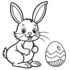 Fototapeta premium Happy Easter kids coloring page