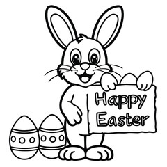 Happy Easter kids coloring page