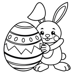 Happy Easter kids coloring page