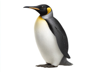 Fototapeta premium Majestic king penguin standing tall in a natural pose against a plain background