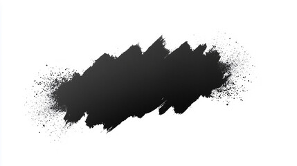 Black paint splash on white background emphasizing creativity and artistic expression in modern design