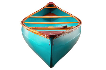 Canoe boat front view isolate cutout on white background