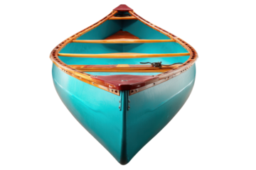 Canoe boat front view isolate cutout on white background