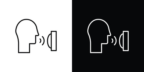 Voice control icon simple vector pictogram. black and white icon concept