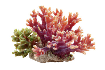 coral reef isolated on white or transparent background cutout, generative ai