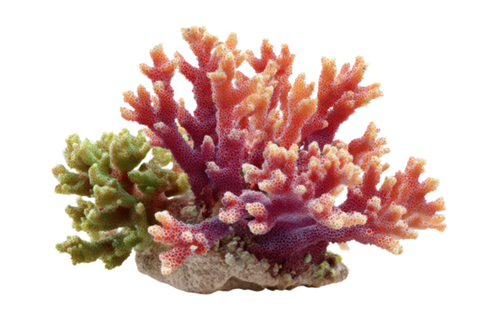 coral reef isolated on white or transparent background cutout, generative ai