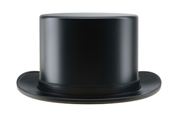 Cylinder black top hat isolated on transparent