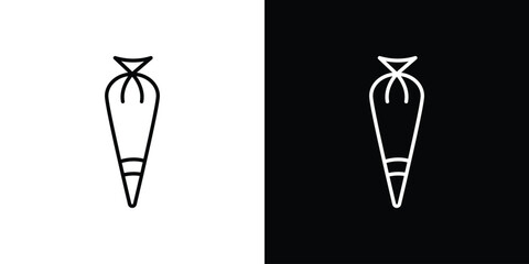 Pastry bag icon simple vector pictogram. black and white icon concept
