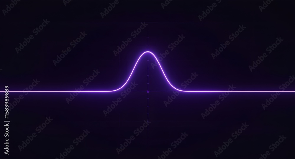 Aufkleber abstract neon wave form illustration on a dark background with a vertical and horizontal line inters