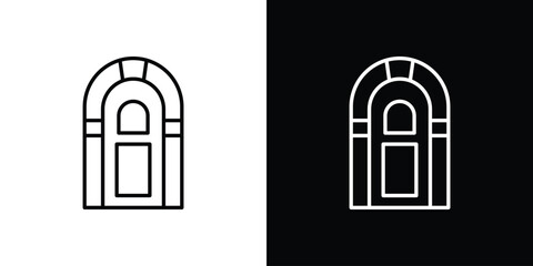 Fototapeta premium Jukebox icon simple vector pictogram. black and white icon concept
