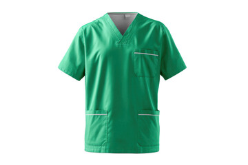 Isolated green scrubs uniform on white background
