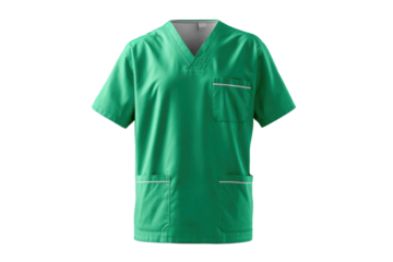 Isolated green scrubs uniform on white background