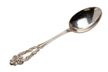 old silver spoon with different light isolated