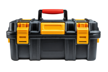New toolbox or plastic case isolated on white transparent