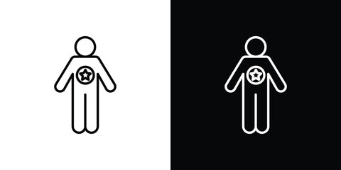 Good human icon simple vector pictogram. black and white icon concept