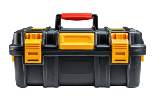 New toolbox or plastic case isolated on white transparent