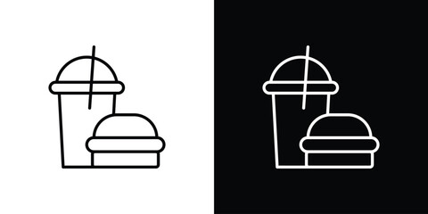 Fast food icon simple vector pictogram. black and white icon concept