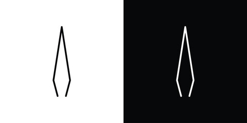 Eyebrow tweezers icon simple vector pictogram. black and white icon concept