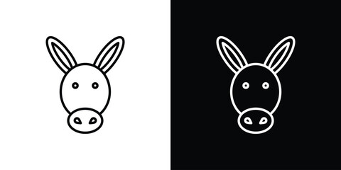 Donkey icon simple vector pictogram. black and white icon concept