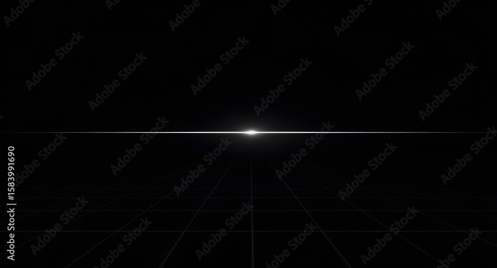 Poster abstract perspective view in dark tone with subtle light effects of white dots and lines creating a 