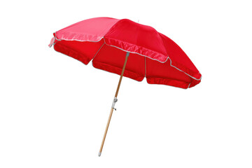 red beach umbrella isolated on transparent background